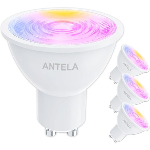 Ampoule Connectée Wifi Gu10 4,5w 350lm Led Rgb Lumière Blanche Chaude/Froide 2700k-6500k Compatible Avec Alexa/Google Home, Ampoule Intelligente Angle De Faisceau De 40°, 4 Pcs[Amp742610]