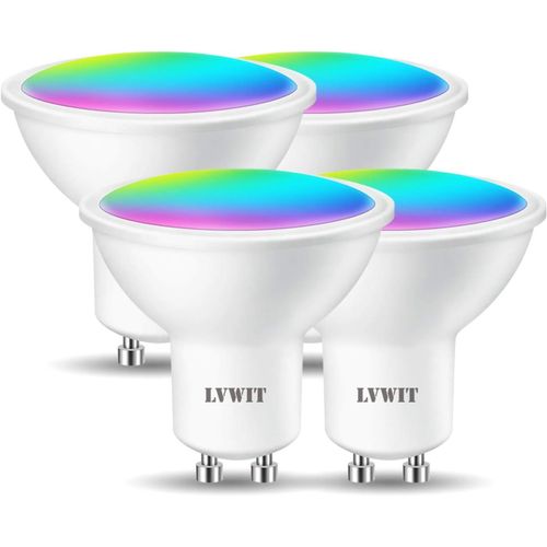 Gu10 Ampoule Connectée Alexa, 4.9w Smart Ampoule Led Avec Wifi 350lm, Compatible Avec Alexa Et Google Assistant,Remplace 35w Ampoule Incandescent, Lot De 4[Amp744347]