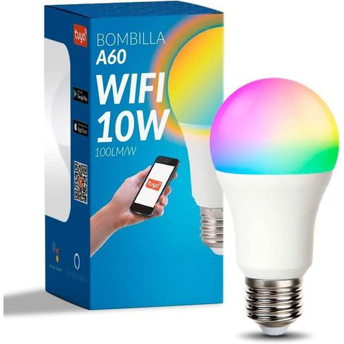 Ampoule Led Intelligente Wifi A60 10w (Eq. 90 W) Culot E27, Pas Besoin De Hub, Rgb+Cct, Dimmable En Intensité, Lumière Blanche Et Colorée, Compatible Avec Alexa Et Google Home, L[Amp744381]