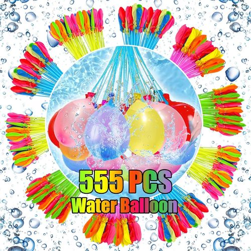 Bombe a Eau Ballon,555 PCS Ballons D'eau Avec Fermeture Automatique Sans Noeud,Ballon d'eau à Remplissage Rapide de 10 Secondes -Jeux d eau exterieur pour Enfants,pour Fete en Plein Air