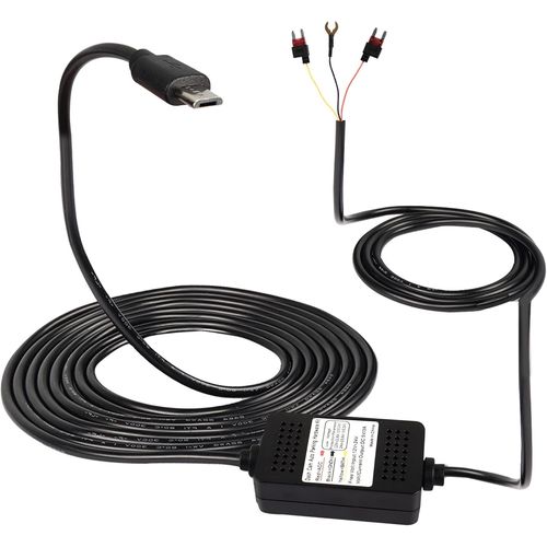 Dashcam ACC Hardwired Kit,Micro USB Hardwired Dashcam Kit Step Down Cable,12V-24V to DC 5V 3A Car Charger Power Cable for GPS Car Camera ¿ 3.5 m