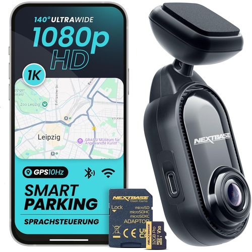 PIQO 1K+ Dash Cam + 32GB SD Card | Full HD Compact Car Camera without Display | App Control,Parking Monitoring & Loop Recording