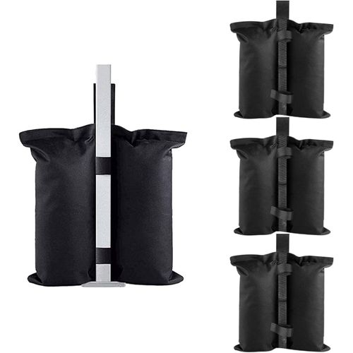 4 Pièces Poids Pour Tonnelle Sac De Lestage Tissu Oxford 600d Sacs De Sable Pour Tonnelle Coutures Doubles Sac De Sable Pour Tonnelles Tentes Pop-Up Auvents Ou Parasols(Noir).[F453]