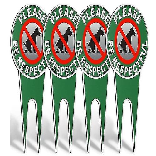 Panneau Anti-Pipi Pour Pelouse-Paquet De 4 Panneaux D'avertissement Réfléchissants Et Phosphorescents Pour Chien, Sans Rouille, 15x30cm, Vert