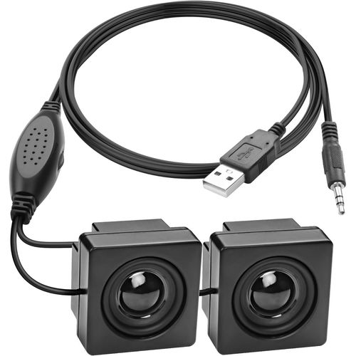 KYAOAYO-Ordinateur De Bureau Mini Ordinateur Haut - Parleur 3.5Mm Trs Entrée Avec Contrôle Du Volume Usb Alimenté Stéréo Caché Petit Haut - Parleur Pour Pc Portable Ordinateur Portable - 1.2M / 3.9Ft