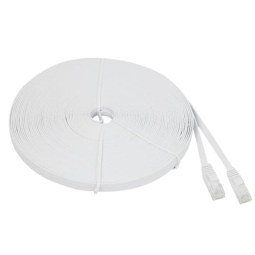 6 câbles Ethernet de 100 pieds (30 mètres), cordons LAN de réseau Internet plats et longs, Cat6 High Speed Com