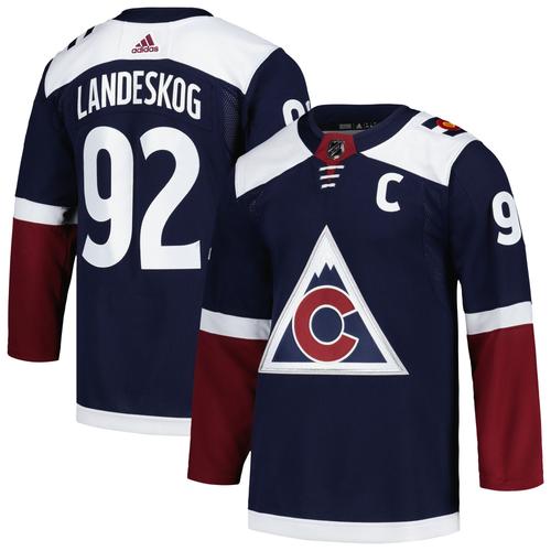 Maillot De Joueur Professionnel Authentique Gabriel Landeskog Pour Hommes, Bleu Marine, Colorado Avalanche, Patch De Capitaine Alternatif, Primegreen