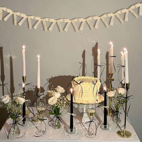 Kyaoayo-Noeud Blanc Guirlande Décorative Guirlande De Noeuds Pour Anniversaire Douceur De Mariage Bachelorette Douceur De Bébé
