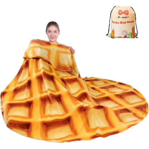 Kyaoayo-Couverture Gaufre 2.0 Double Face Pour Adultes Et Enfants, Couverture Fantaisie Réaliste En Flanelle Douce 285 G/M², 180,3 Cm