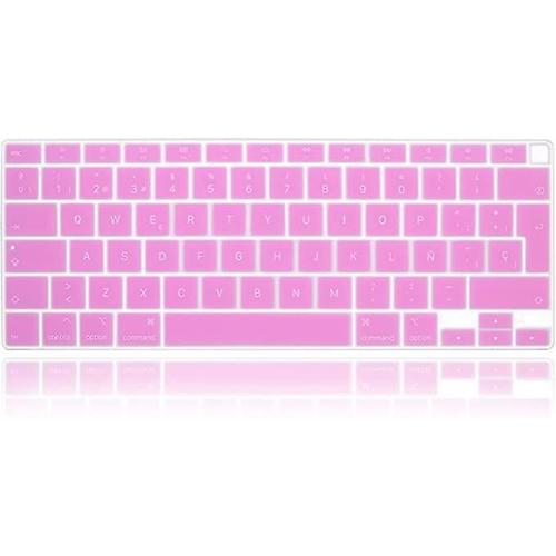 Peau De Couverture De Clavier En Silicone Pour Barre Tactile Macbook 12 Pouces Peau De Protection Rose