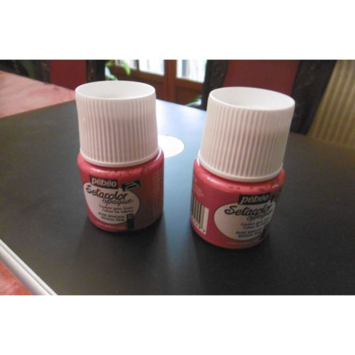 Pebeo Flacon 45ml Peinture Pour Tissus Setacolor Lot De 2 Rose Bengale