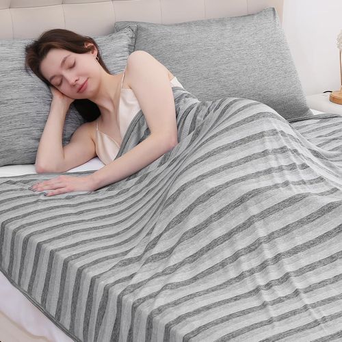Kyaoayo-Couverture Rafraîchissante, Couverture D'été Légère À Double Face Avec Sentiment Froid Arc-Chill 3,0, Plaid Doux Pour Canapé Fauteuil Adulte Bebe Enfant Voyage Voiture 200x220cm, Gris