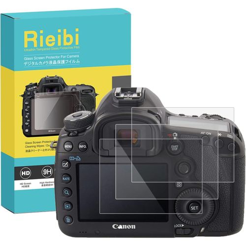Lot de 3 films de protection d'écran pour appareil photo numérique Canon EOS 760D Dureté 9H 0,33 mm Film en verre trempé pour Canon EOS T6s 8000D avec protection d'écran supérieure