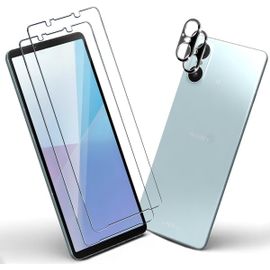 Verre Trempé Pour Sony Xperia 10 Vi Protection Écran[2 Pièces] + Caméra Arrière Protecteur [2 Pièces],9h Dureté/Sans Bulles/Anti Rayures,Film Protection Écran Pour Sony Xperia 10 Vi