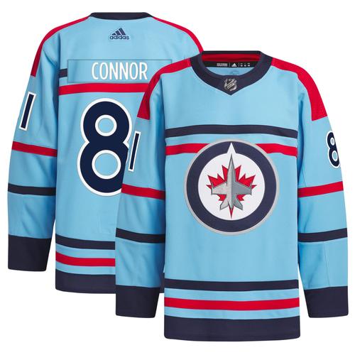 Maillot De Joueur Authentique Primegreen Anniversaire Des Jets De Winnipeg Bleu Clair Kyle Connor Adidas Pour Hommes