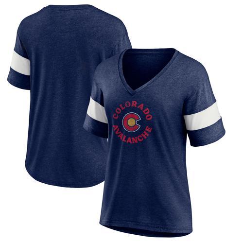 T-Shirt Tri-Mélange À Col En V Ring The Alarm Pour Femmes De Marque Heather Navy Colorado Avalanche Special Edition 2.0