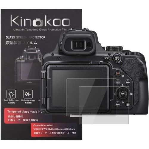 Protection d'écran pour appareil photo Nikon P1000 P1100 P950 0,25 mm 9H Dureté Film en verre trempé P1100/P1000/P950 - Sans bulles et anti-rayures et anti-traces de doigts (lot de 2)