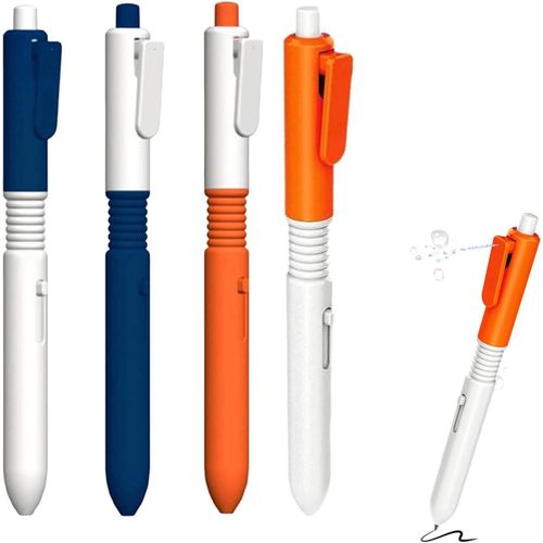 Lot de 4 stylos à eau, bleu et orange aléatoire, stylo polyvalent pour écrire et éclabousser, idéal pour les farces et les jeux, parfait pour l'école, le jardin et les loisirs