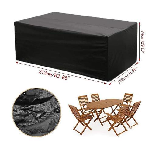 Housse De Protection Pour Meubles De Jardin En Tissu Oxford 210d, Anti-Poussière Et Étanche, Pour Table Et Chaise D'extérieur, 213x132x74cm