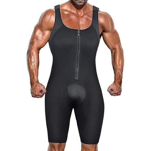 Shapewear Pour Hommes, Body Shaper Complet, Compression Minceur Costume Respirant Xl Noir