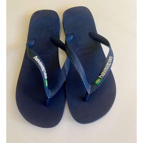 Tongs Brasil Logo Navy Blue