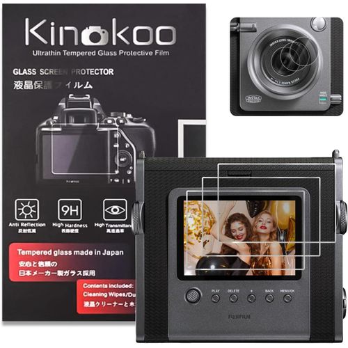 film de protection d'écran pour Fuji Instax Wide Evo 0,25mm 9h dureté film de verre trempé pour instax Wide Evo avec PET souple d'objectif film - résistant aux rayures sans bulles (3+3 Pack)