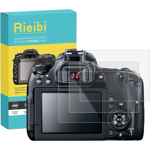 Lot de 3 films de protection d'écran pour appareil photo numérique Canon EOS 77D 9000D Dureté 9H 0,33 mm Film en verre trempé pour Canon EOS 9000D 77D Anti-traces de doigts Ultra-transparent