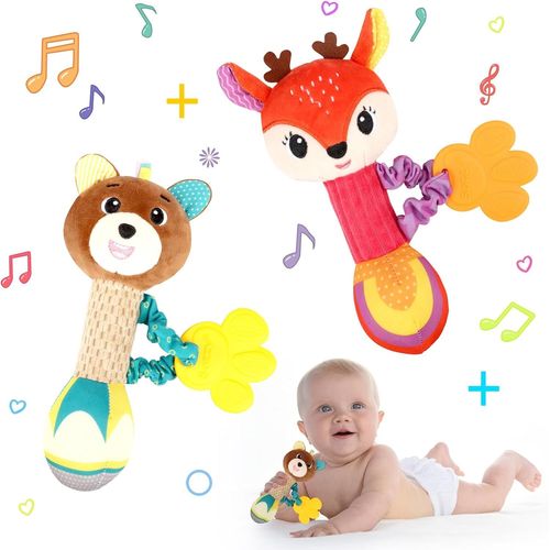 Hochet Bébé Jouet,Jouets D'éveil Bebe 0 3 6 12 Mois,Jouet De Peluche,Montessori Sensoriels Jouet Bebe,Cadeau Pour Garçon Fille(B)