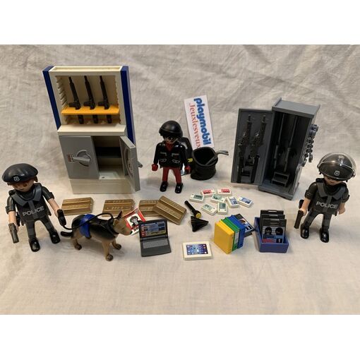 Lot De 3 Policiers PLAYMOBIL Avec Armes - Occasion En Bel état - Figurines De Collection