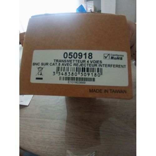 Transmetteur 4 voies BNC sur cat.5 avec rejecteur interférent
