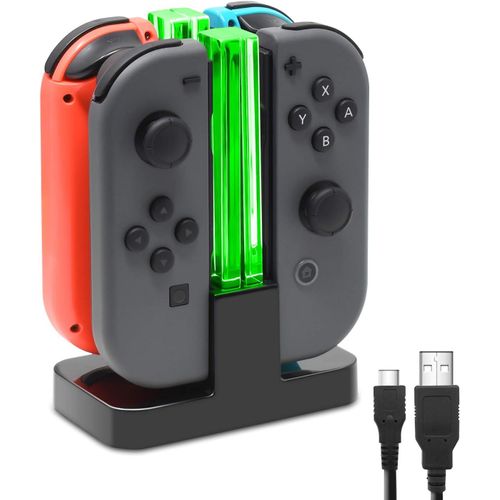4 En 1 Chargeur Manette Compatible Avec Nintendo Switch & Switch Oled Pour Joycon, Station De Charger Avec Câble Usb C