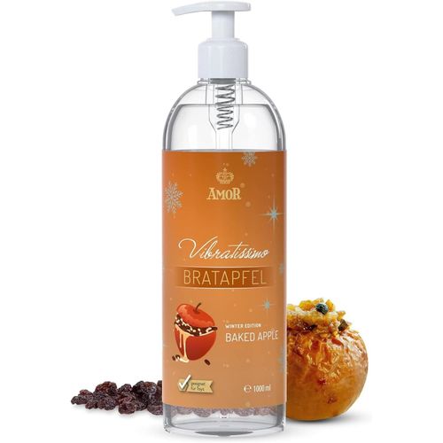 Kal-Play Gel Pomme Cuite Au Four 1000 Ml I Lubrifiant Avec Parfum De Pomme Au Four I À Base D'eau I Lubrifiant En Gel Pour Jouets En Silicone & Préservatifs En Latex