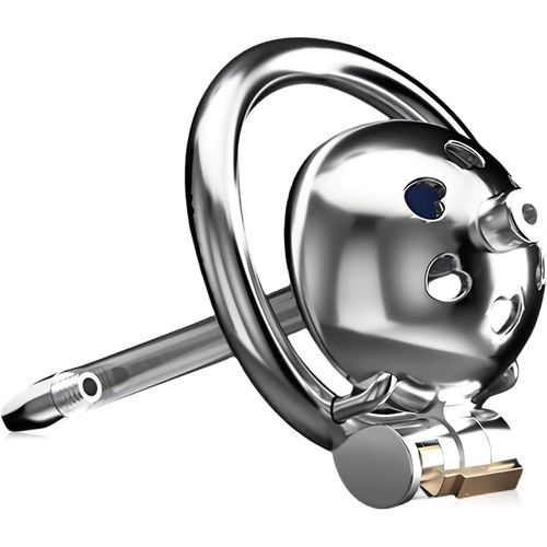 Kal-Cage De Chasteté Hommes En Acier Inoxydable Avec Ventilation Par Le C?Ur Tube En Silicone Amovible Sangle Réglable Cage De Chasteté Hommes Jouets Sexuels (45mm)