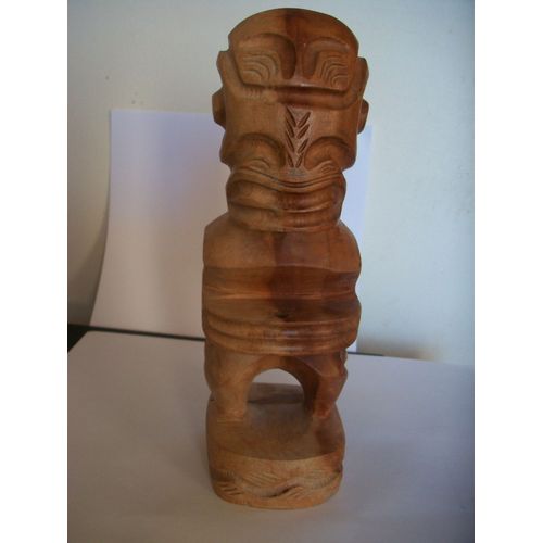 Statuette sculpture Inca bois clair art tribal