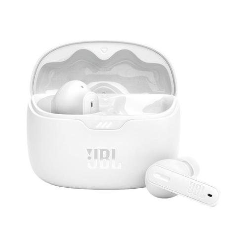 JBL TUNE Beam - Écouteurs sans fil avec micro - intra-auriculaire - Bluetooth - Suppresseur de bruit actif - isolation acoustique - blanc