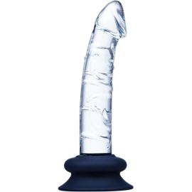 Kal-Petit Gode En Verre De 17 Cm Avec Base D'aspiration En Silicone, Mini Gode Joli Plug Anal En Verre, Gode Réaliste En Verre Transparent, Parfait Pour Les Débutants Et La Stimulation Du Point G