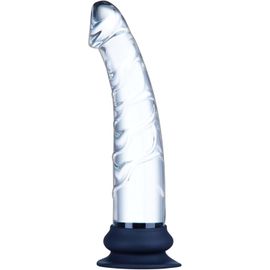 Kal-Grand Gode Réaliste De 23 Cm, Plug Anal En Verre Transparent Avec Texture Surélevée Et Base À Ventouse En Silicone. Grand Gode Xl, Jouet Adulte Pour Stimulation Du Point G Anal Et Prostatique