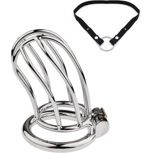 Kal-Penis Bondage Cage De Chasteté Extrême Jouet Sexuel, Porter Cage De Pénis Creuse Avec Ceinture Antidérapante Noire, Cage De Chasteté Hommes Avec Conception De Serrure Invisible (40mm)