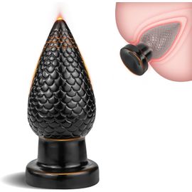 Kal-Plug Anal De Forme Classique, Motif Écailles De Dragon, Sex Toys Butt Plug Pour Homme Femme, Plug Anale Sextoy Convient Pour Un Port Prolongé, Femme Gode Plug (Noir, M)