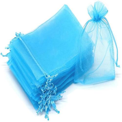 Sac de Protection en lot de 100 pièces, 23x17cm, sac en Organza pour fruits de raisin avec cordon de serrage, donne du bleu