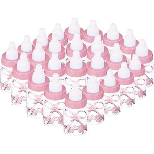 Bouteilles De Bonbons Pour Fête Prénatale, 24 Pièces, Bouteilles Cadeaux Rechargeables Pour Bébé, Style Mangeoire Pour Bébé, Bouteilles Cadeaux Pour La Décoration, Rose