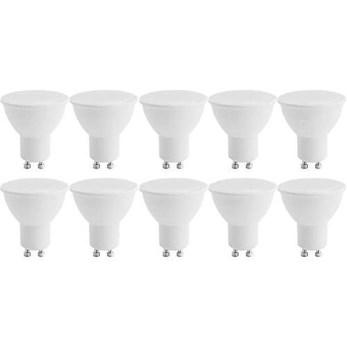 Ampoules Led Gu10 Blanc Froid 6500k, 500lm, Ampoules À Économie D'énergie, Angle De Faisceau 120, Non Variable, 10 Pièces Froides