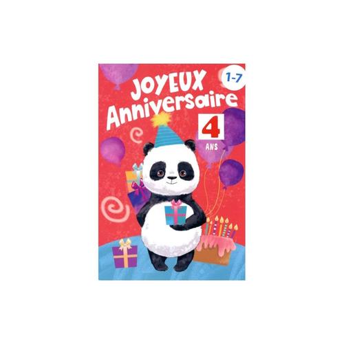 Carte De Voeux Enfant - Anniversaire Age De 1 À 7 Ans - Panda