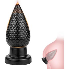 Kal-Plug Anal Sex Toýs Couple Gode,Plug Anal En Forme De Pomme De Pin Avec Ventouse,Plug Femme Débutante,Plug Anale,Prostate Homme,Jeux Sexuelle Adulte Couple (Noir, L)