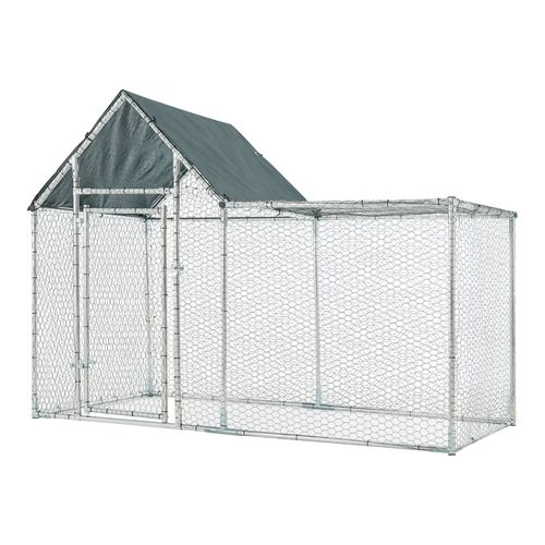 Enclos Extérieur Arguin Volière 200 X 100 X 100 - 150 Cm Argent Vert Helloshop26 03_0006704