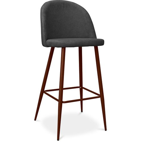 Tabouret Rembourré En Tissu - Design Scandinave - 73cm - Bennett Gris Foncé