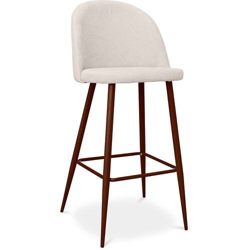 Tabouret Rembourré En Tissu - Design Scandinave - 73cm - Bennett Crème