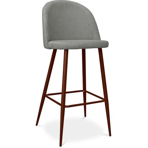 Tabouret Rembourré En Tissu - Design Scandinave - 73cm - Bennett Gris