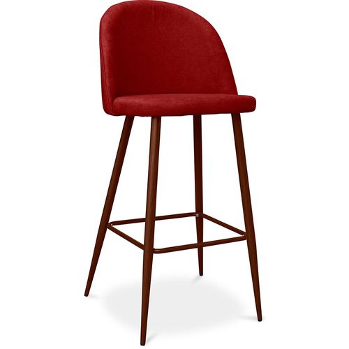 Tabouret Rembourré En Tissu - Design Scandinave - 73cm - Bennett Rouge
