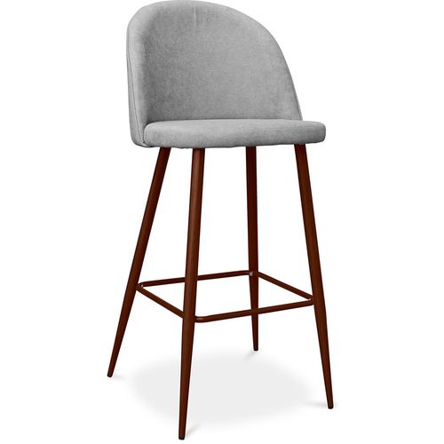 Tabouret Rembourré En Tissu - Design Scandinave - 73cm - Bennett Gris Clair